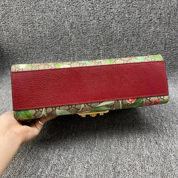 100% Authentic GUCCI Padlock Multicolor Tian Print GG Canvas Shoulder Bag - Picture 4 of 16